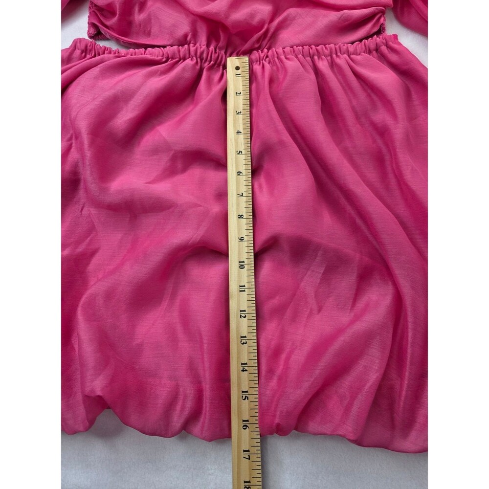 A New Day Size L Pink Puff Sleeve Cutout Bubble Dress 3804-CV - Picture 8 of 13